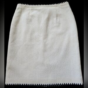 346 Brooks Brothers White Waffle-Knit Pencil Skirt